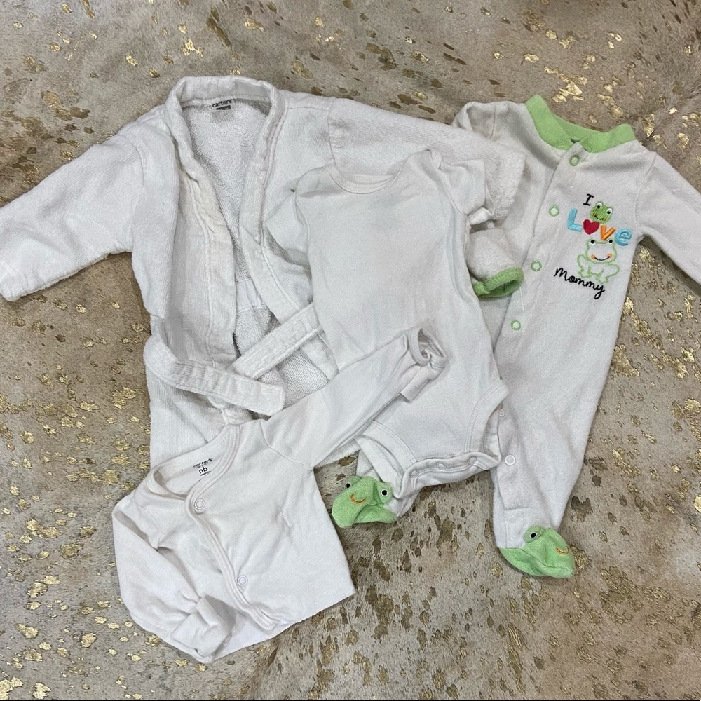 Robe, Pajamas, Onesie & Snap Shirt Bundle Set